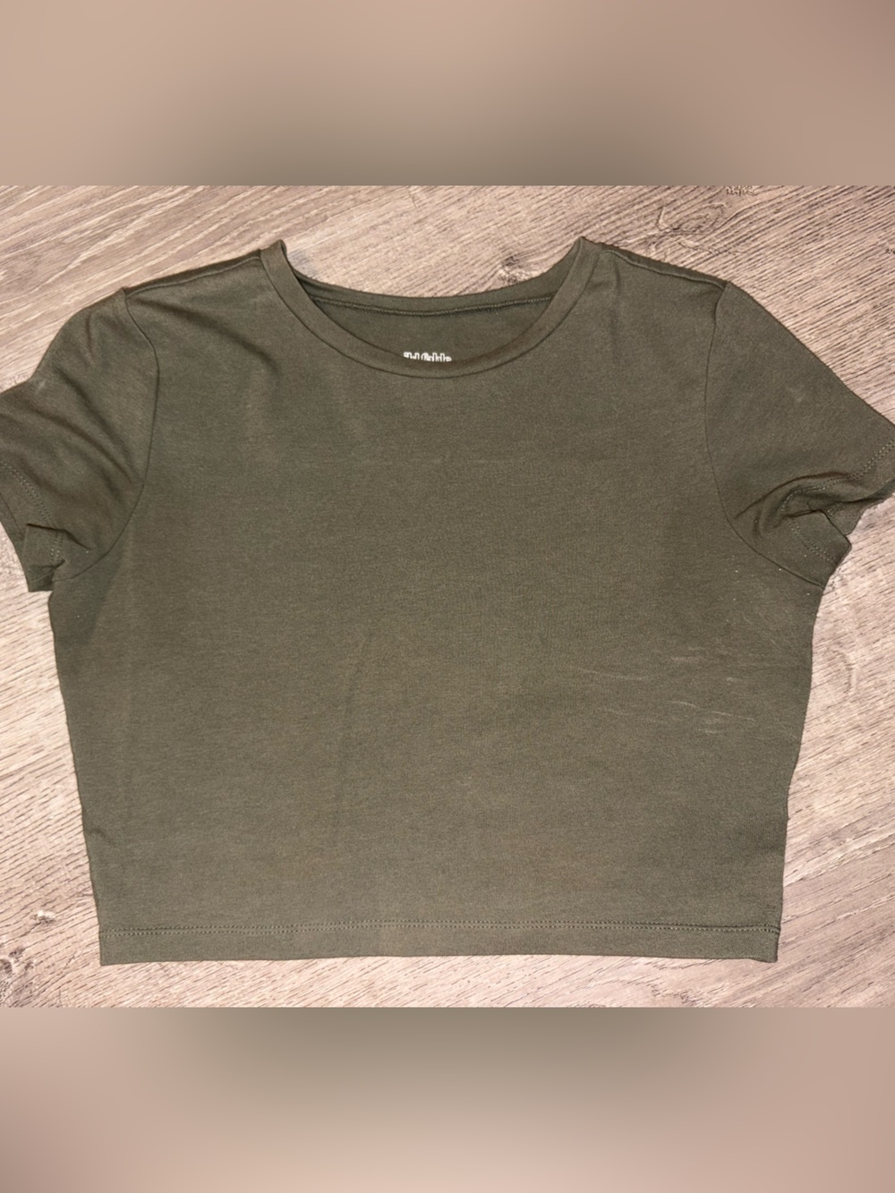 wild fable Olive Green Short Sleeve Crop Tee